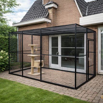 Kattenren op maat van aluminium | Vierkante kattenren – Dierverblijf Compleet