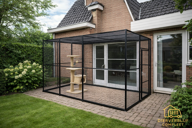 Kattenren op maat van aluminium | Vierkante kattenren – Dierverblijf Compleet